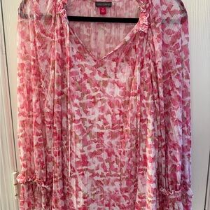 Vince Camuto Pink Floral Blouse - Size Medium